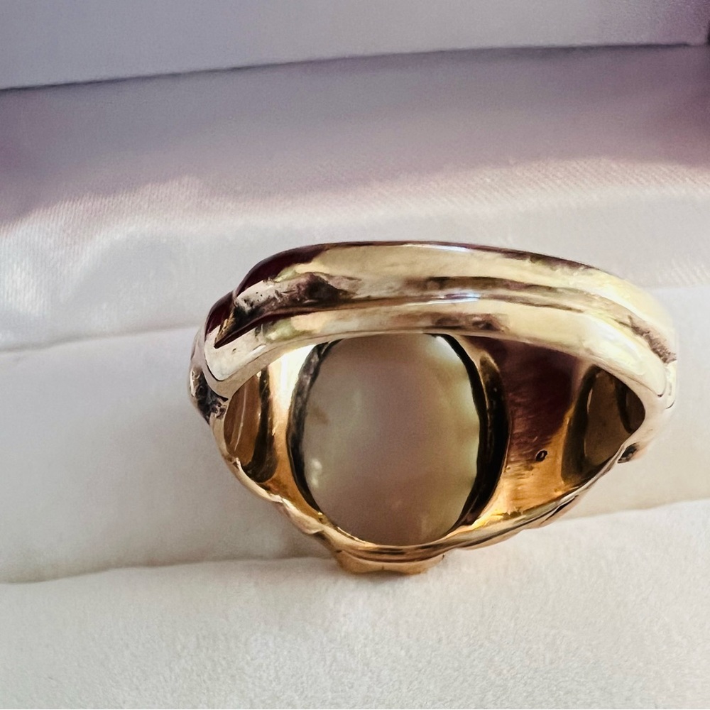 RARE 1970s Solid Gold 10K Men's/Women's Figural Authentic Australian Opal Ring - Picture 8 of 16